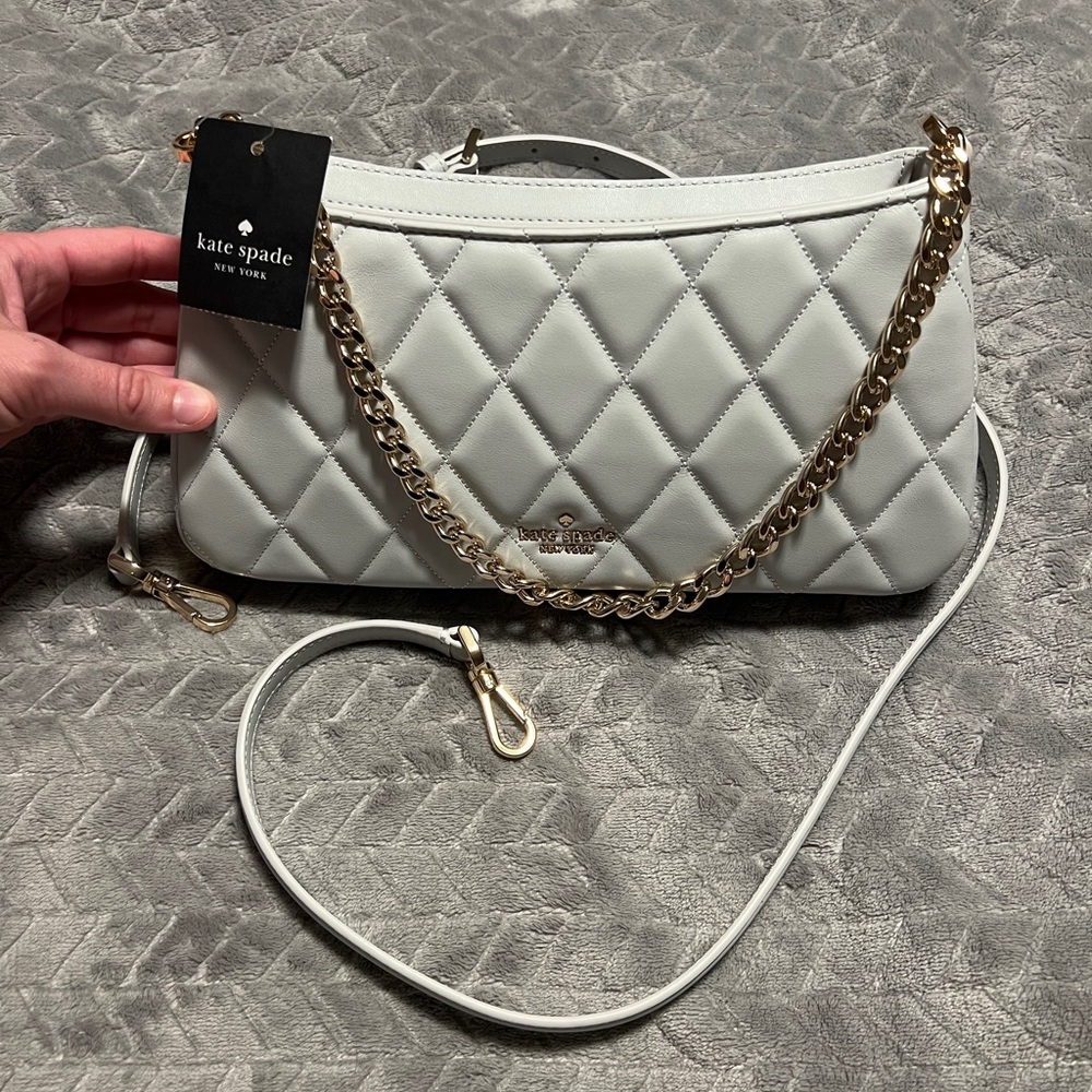 Kate Spade Stone Path/Carey Quilted Bag with Gold Chain